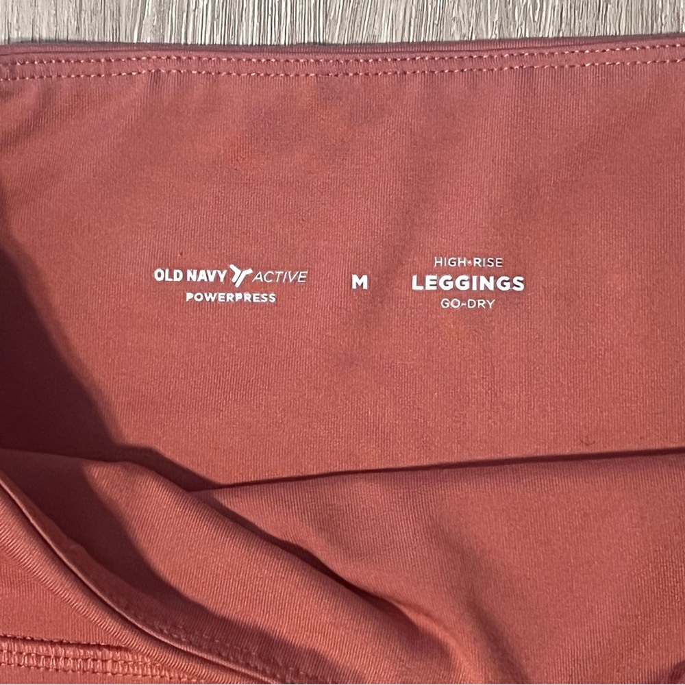 Old Navy High-Waisted Leggings coral-pink- Size M - Picture 6 of 7